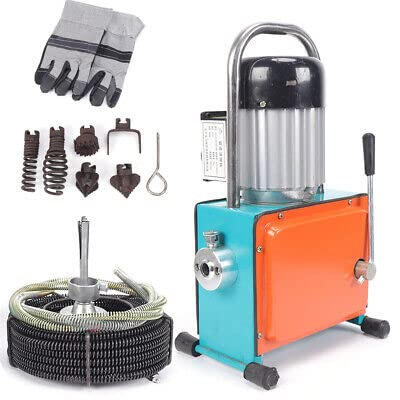 Rörrengöringsenhet rörrengöringsmaskin avloppsrensare avloppsrensare rörrensare set 20-110 mm avloppsrensning spiral-uppsättning elektrisk spiralrörrensare för sewer badkar 1000 W