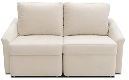 DOMO. collection Sofa Relax, 2-Sitzer Dauerschläfer, Boxspring Couch mit Schlaffunktion, Schlafsessel, Gästebett, Schlafsofa 168 x 96 x 86 cm (BxTxH), Creme