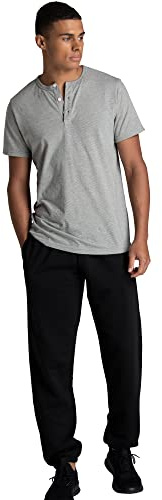 Fruit of the Loom Men's Eversoft Fleece Elastic Bottom Sweatpants with Pockets, Relaxed Fit, Moisture Wicking, Breathable Sweatshirt, Black Ink, X-Large
