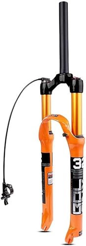 WWFAN Cykelgaffel magnesiumlegering luftfjädring 26 27,5 29 tum 32 HL RL120 mm cykelgaffel låsning för cykeltillbehör (färg: Rak fjärrlåsning, storlek: 29)