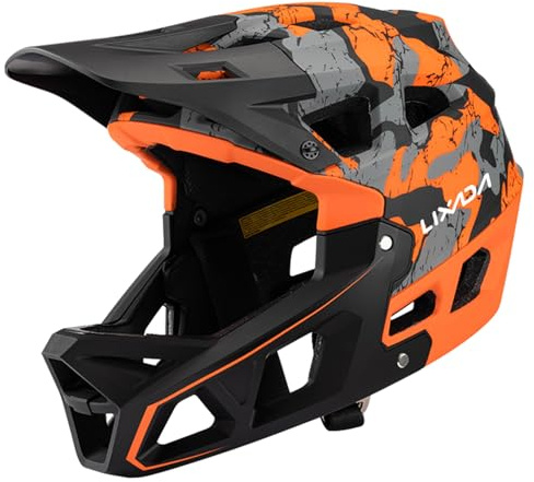 Lixada Casco da Mountain Bike Integrale, Casco da Bicicletta per Adulti, Casco da MTB per Mountain Bike da Discesa per Adulti per Uomo e Donna Circonferenze della Testa di 59-61cm Casco da Bicicletta