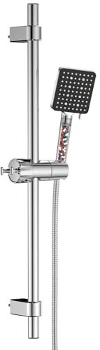 YEAUPR PRO Shower Riser Kit - quadratischer Duschkopf mit 6 Sprühmodi, Duschstange mit Duschkopf, 160CM Duschschlauch, Duschkopfhalterung, verstellbare Duschhöhenhalterung für Badezimmerdusche
