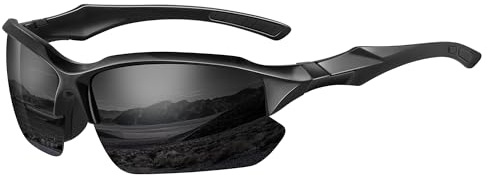 Suoso Polarised Sports Sunglasses for Men and Women - Cycling, MTB, Running, Bike - Black for Outdoor