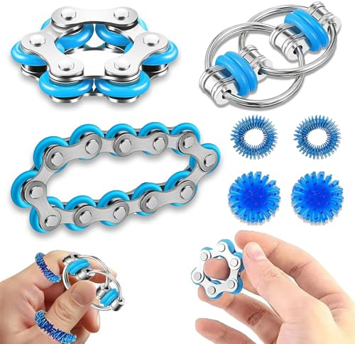 7 stycken fidgetleksaker set för vuxna barn, antistressleksaker, antistressleksaker, färdigheter, för stressreducering, koncentration, avkoppling, underhållning