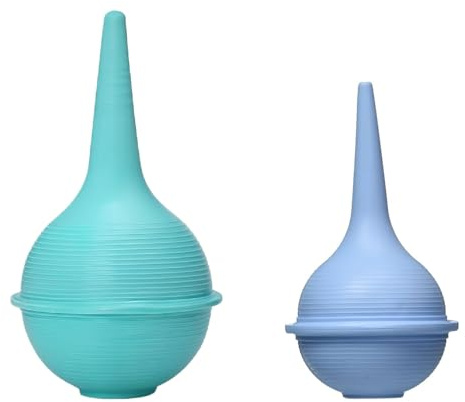 Rubber Bulb Syringe Set – 2 oz & 3 oz Ear Wax Removal Syringe, Nasal Aspirator for Mucus Rinse, Gentle Ear Cleaning Bulb