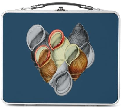 Fabulous Lunch Box Métal Argenté pour Sandwich et Snack - Escargot minimaliste Planche Biologie Illustration Ancienne - Boîte à Goûter Aluminium Gamelle Rigide Style Rétro Imprimée en France