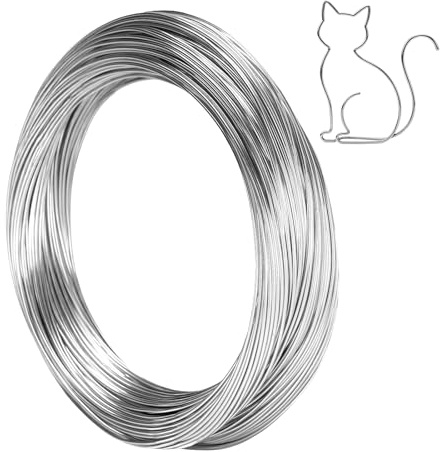 KINGLAKE 1mm Aluminum Craft Wire 50m Silver, Bendable Modelling Metal Wire for Jewellery Making, Sculpting, Bike Models, Bonsai Training, Floral Arranging, Skeletons, Wire Weaving and Crafting