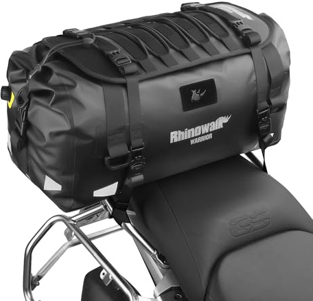 Abamita Borsa posteriore per moto impermeabile 20L/40L/65L, Borsa da sella con rolltop, Borsa da viaggio per moto duffel per il tour e uso quotidiano (40L)