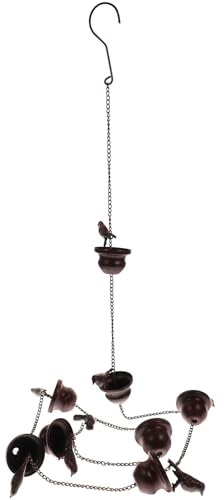 IWOWHERO Catena Antipioggia in Metallo Colore Rame 2,4 M per Grondaie Esterne da Giardino, Catena Decorativa Raccolta Pioggia per Cortile e Veranda, Ricambio Durevole per Drenaggio Acqua