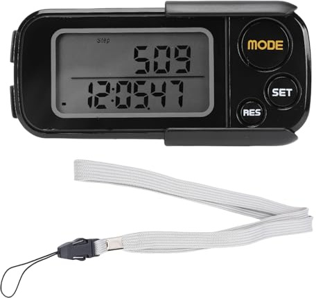 SIXRUN Podomètre 3D, Compte-Pas Précis avec Grand écran LCD et Mémoire de 30 Jours pour Distance de Marche Miles Km Compteur de Calories Moniteur de Temps d'exercice