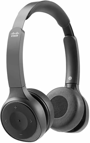 Cisco Headset 730, kabelloses Dual-On-Ear-Bluetooth-Headset mit Etui, USB-A-HD-Bluetooth-Adapter, USB-A- und 3,5-mm-Kabel, Carbon Black, 1 Jahr Garantie mit beschränkter Haftung (HS-WL-730-BUNA-C)