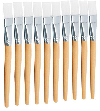 10-Piece Facial Mask Brushes Soft Hair Mud Applicator DIY Skin Care Tool with Wooden Handle