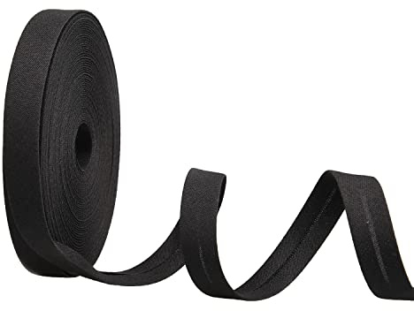Jomnvo 1/2 Inch by 8M Double Fold Bias Tape Bias Binding Tape for DIY Garment Sewing Seaming Hemming Piping (Black)