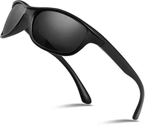Duduma Gafas de sol polarizadas Sports para hombre y mujer ideales para béisbol correr ciclismo pesca y golf (Negro)