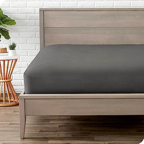 Bare Home - Spannbettlaken 140 x 200 cm - Doppelt gebürstete Polyester-Mikrofaser - 30 cm Tiefe Tasche - Oeko-TEX Standard 100, 140 x 200, Dunkelgrau