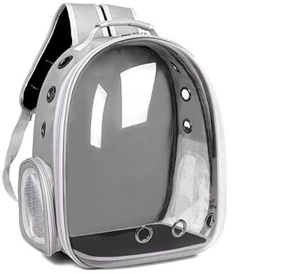 Katzenrucksack Bubble Capsule - Outdoor Tragetasche für Haustiere, Entdecken, Wandern und Reisen für Katzen und kleine Hunde (Silber)