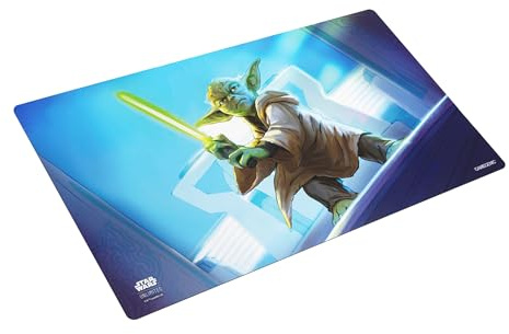 Gamegenic Star Wars Unlimited Yoda Prime Game Mat - Officially Licensed, Full-Color Printed, Playmat, Slip-Resistant 24 by 14 Rubber Mat, Compatible with TCGs & LCGs, Made by