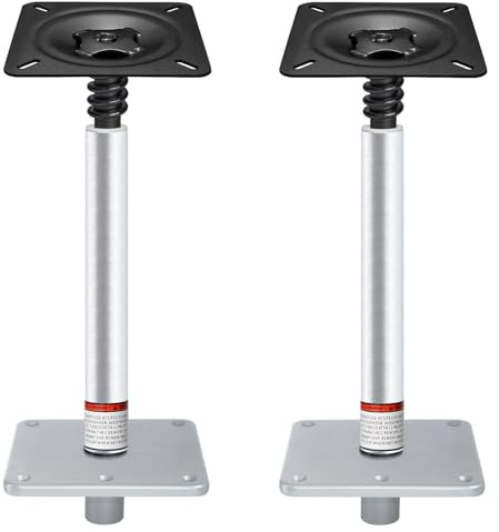 CLLOMAGY Boat Seat Pedestal Base Mount Kit Package with Lock in 3/4 Boat Seat Pin Post & 7 x 7 Marine Base Pedestal Plate & Mount for Marine Pontoon Fishing Bass
