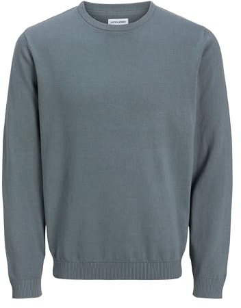 JACK & JONES Jjebasic Knit Crew Neck Noos, Suéter para Hombre, Stormy Weather, M