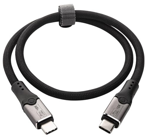 Leehitech 0.5M 80Gbps Thunderbolt 5 Cable, 240W Fast Charging USB C to USB C Cable, Support 120Gbps Bandwidth Boost and 16K Display for iPhone 16/15 Series, Thunderbolt 4/3, USB4/3, Type C Devices