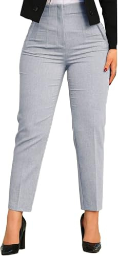 Kubsid Pantalones de Mujer de Pierna Recta 2025, Cintura Alta, elásticos, Informales, para Negocios, para Oficina, con Bolsillos