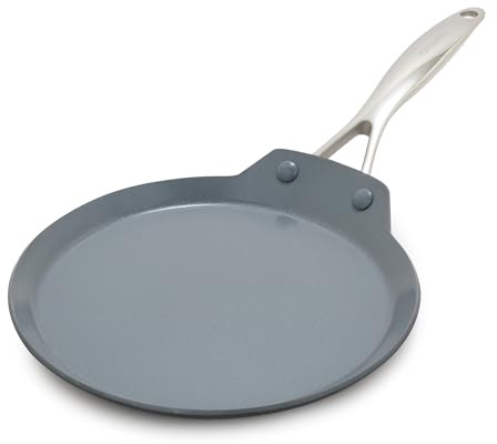 GreenPan Valencia Pro Ceramic Nonstick 9.5 Crepe Pan, Hard Anodized PFAS-Free, Induction Ready, Compatible on All Cooktops, Dishwasher Safe, Oven Safe to 600F, Gray