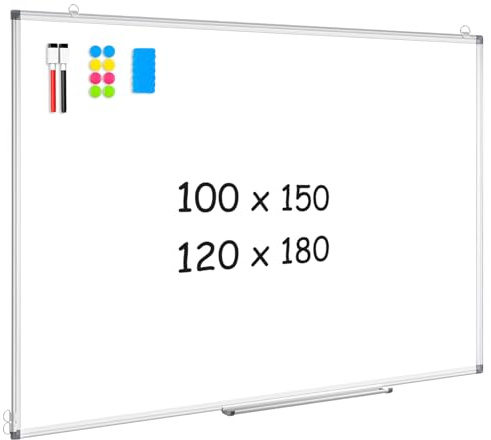 AMUSIGHT Back to School 100x150 cm Large Whiteboard, Magnetic White Board Dry Erase for Wall, Home, School, Office