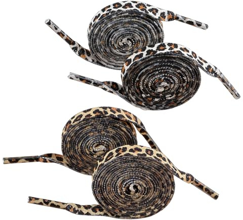 2 pares de cordones con estampado de leopardo, cordones planos de primera calidad y resistentes al desgarro, cordones Leo, cordones de repuesto duraderos para zapatillas deportivas, zapatillas