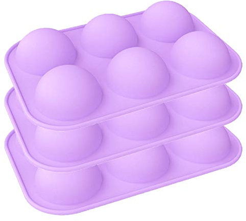Stampi in Silicone per Cioccolatini, 3 Pezzi Stampo Silicone a Semisfera da 6 Cavità, per Realizzare Bombe al Cioccolato, Torte, Gelatina, Budino, Mousse a Cupola, Dolci