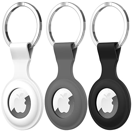 Diruite 3-Pack Nyckelring för Apple AirTag Skyddsfodral Pendant, Locator Tracker Cover Case Cover Cover Nyckelring för Apple AirTag Case Key Ring