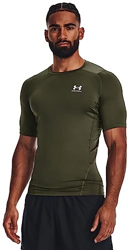 Men's Heatgear Compression Shirt Marine Od Green/White L L