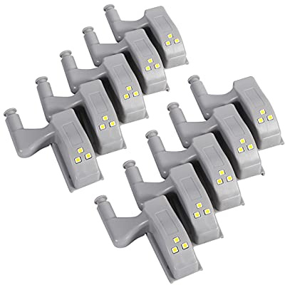10 Pezzi Luci LED a Cerniera per Armadio e Armadietto con Sensore Touch Bianca Calda e Fredda in Plastica per Illuminazione di Interni