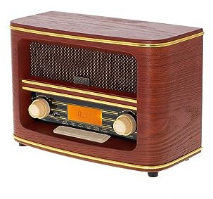 Retro-Radio FM Bluetooh 5.0 USB und Aux Wecker Apag. Autom.FABRILAMP