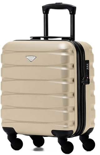 Flight Knight Valigie Rigide in ABS Leggere a 4 Ruote - Bagaglio a Mano Approvato per Oltre 100 Compagnie Aeree Come British Airways, Ryanair E Easyjet, Valigia Da Cabina 45x36x20cm