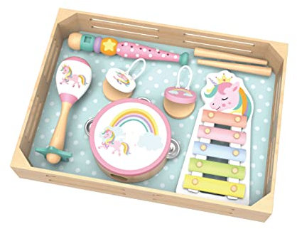 Tooky Toy 921 TL904 Maraca, Tamburin, Blockflöte, Xylophon und Kastagnetten, Mehrfarbig