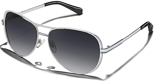 CARFIA Pilotenbrille Damen Sonnenbrille, Polarisierte Verspiegelte Hoch UV Schutz Brille mit Ledertasche CA5388