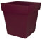 EDA - Pot de Fleur Carré Toscane 50 cm - Volume 87 L - 49,5 x 49,5 x H.52,5 cm - Rouge Bourgogne