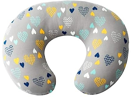 Hangsu Federa per cuscino per allattamento al seno, traspirante, per allattamento al seno, rimovibile, a forma di U, fodera per cuscino per allattamento al seno, in cotone