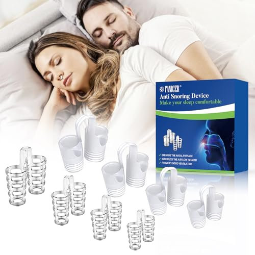 8 Stück Anti Schnarch Nasenspreizer, Schnarchstopper, Anti Snoring Verhindern Nasenklammer Schnarchen Stopper, Anti Schnarch Gerät, Weichem Silikon Nasendilator, Besser Schlafen (2 Stile 4 Größen)