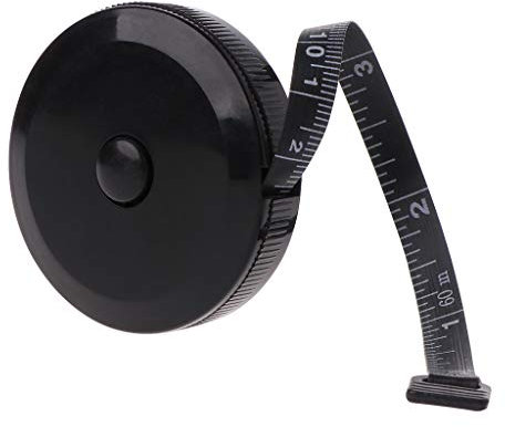 WOEIFGV Mètre ruban rétractable flexible 1,5 m noir pour couture, mesures corporelles