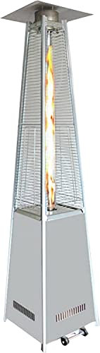 Radiateurs De Terrasse Chauffage De Terrasse À Flamme Réelle 48 000 BTU, Radiateurs Pyramidaux Au Propane Avec Roues Et Couvercle, Chauffage Au Sol Sur Pied For Chauffage D'espace Extérieur For Terras