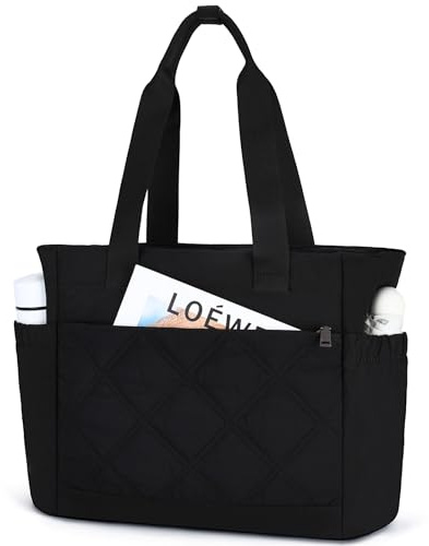 Chase Chic Tote Bag Mujer, Puffer Bolso Shopper Mujer Bolso Tote Acolchado Grande Quilted Bolsa De Mano Para Portátil De 15.6 Pulgadas Para El Universidad Trabajo Viajes