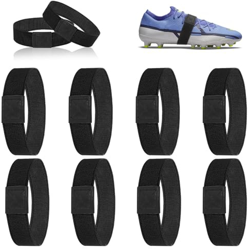HweeWanX Nastro di fissaggio per lacci, elastico per lacci, scarpe da calcio, Nero