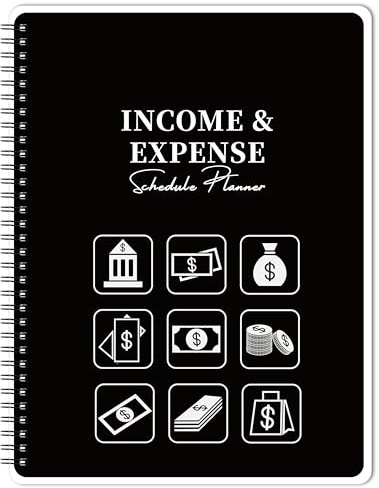 Budget Planner - Budget Planner and Monthly Bill Organizer, 9 x 11, Budget Book with Bill Organizer and Expense Tracker, 12 Month Undated Finance Planner/Account Book to Manage Your Finances - Black