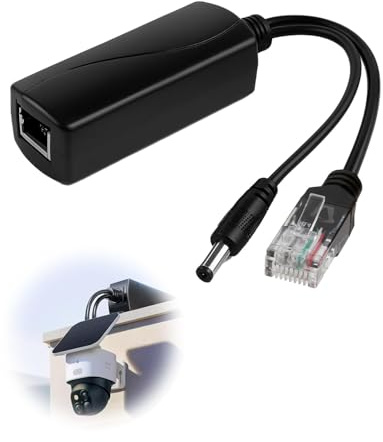 100M PoE Splitter 48V to 5V 2.4A Output with IEEE 802.3 at Standard, 5.5x2.1mm DC Plug Cable,2.5G Ethernet Splitter Adapter Plug and Play Compatible with Security IP Camera, Voip phone, Surveillance