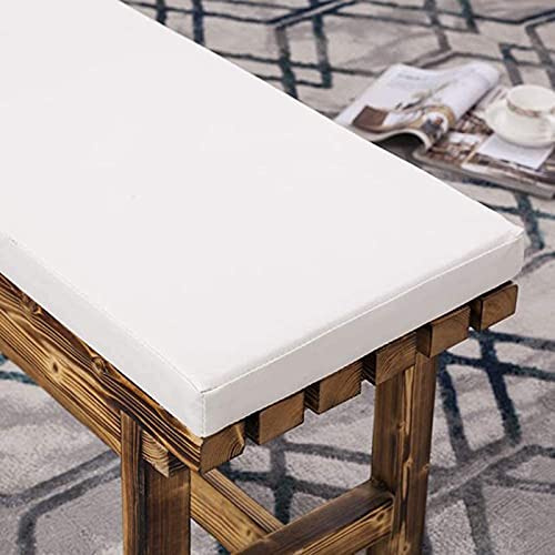 Cojines impermeables de piel sintética para exteriores, 60 x 30 cm, para jardín, patio y columpios, almohadillas de asiento extraíbles para sofás de 2 a 3 plazas, elegantes cojines de banco blancos