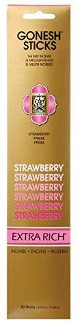 Gonesh Collection Strawberry-Extra Rich Incense, Gold,GOXRST