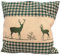 Zirbenkissen grün kariert mit Hirsch Stickerei befüllt mit Zirbenflocken aus Zirbenholz in extra Inlett Größe 40x40 cm