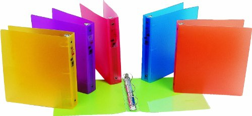 Filexec 3 Ring Binder, 1.5 Inch Capacity, Frosted, Letter Size, 6 Count (Pack of 1) Blueberry, Strawberry, Grape, Lemon, Lime, Tangerine (50160-6493)