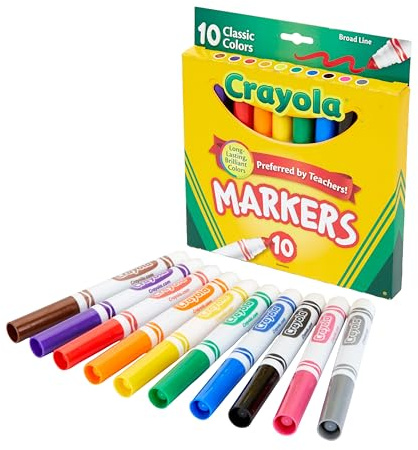 CRAYOLA Classic Colors Broad Line Markers,10 Count (Pack of 6)